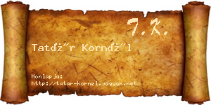 Tatár Kornél névjegykártya