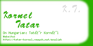 kornel tatar business card